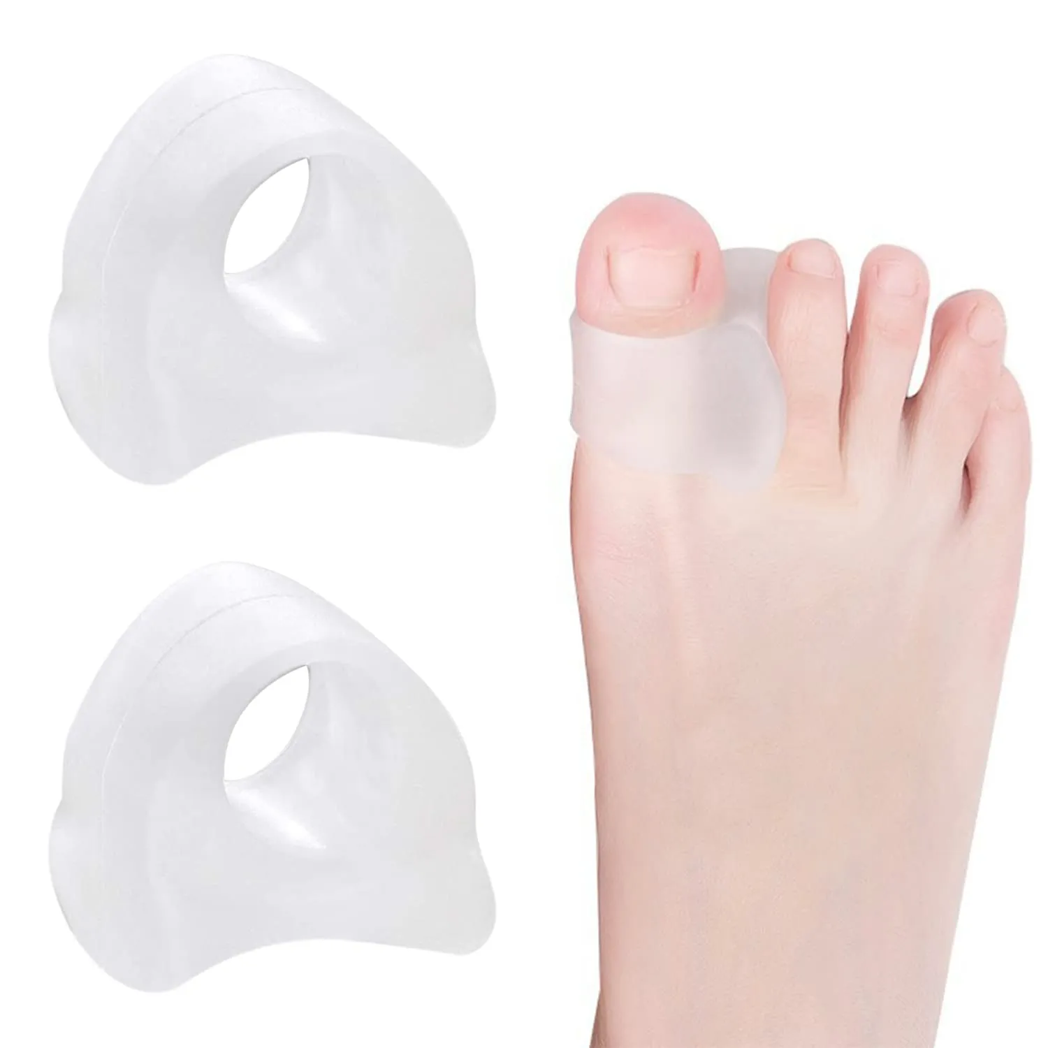 3PCS Gel Toe Separators, Clear Gel Hammer Toe Straighteners for Pain Relief and Correct Bent Toes, Big Toe Spacers for Men Women Y5GJFZQ-2-S 1