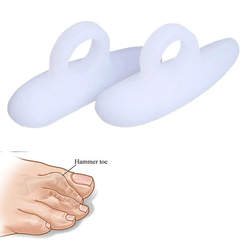 6Pair/12Pcs Gel Hammer Toe Crest Pads - Right and Left Soft Silicone Hammertoe Support Crest Cushion - Corrector and Straightener for Overlapping, Curled, Curved, Crooked, Clubbed Claw and Mallet Toe 6 Pairs