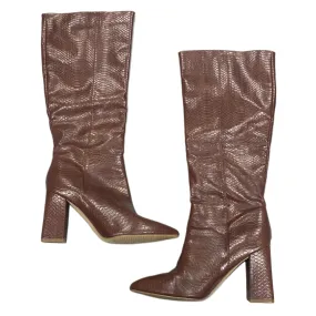 Boots Knee Heels By Madden Girl In Brown, Size: 7.5