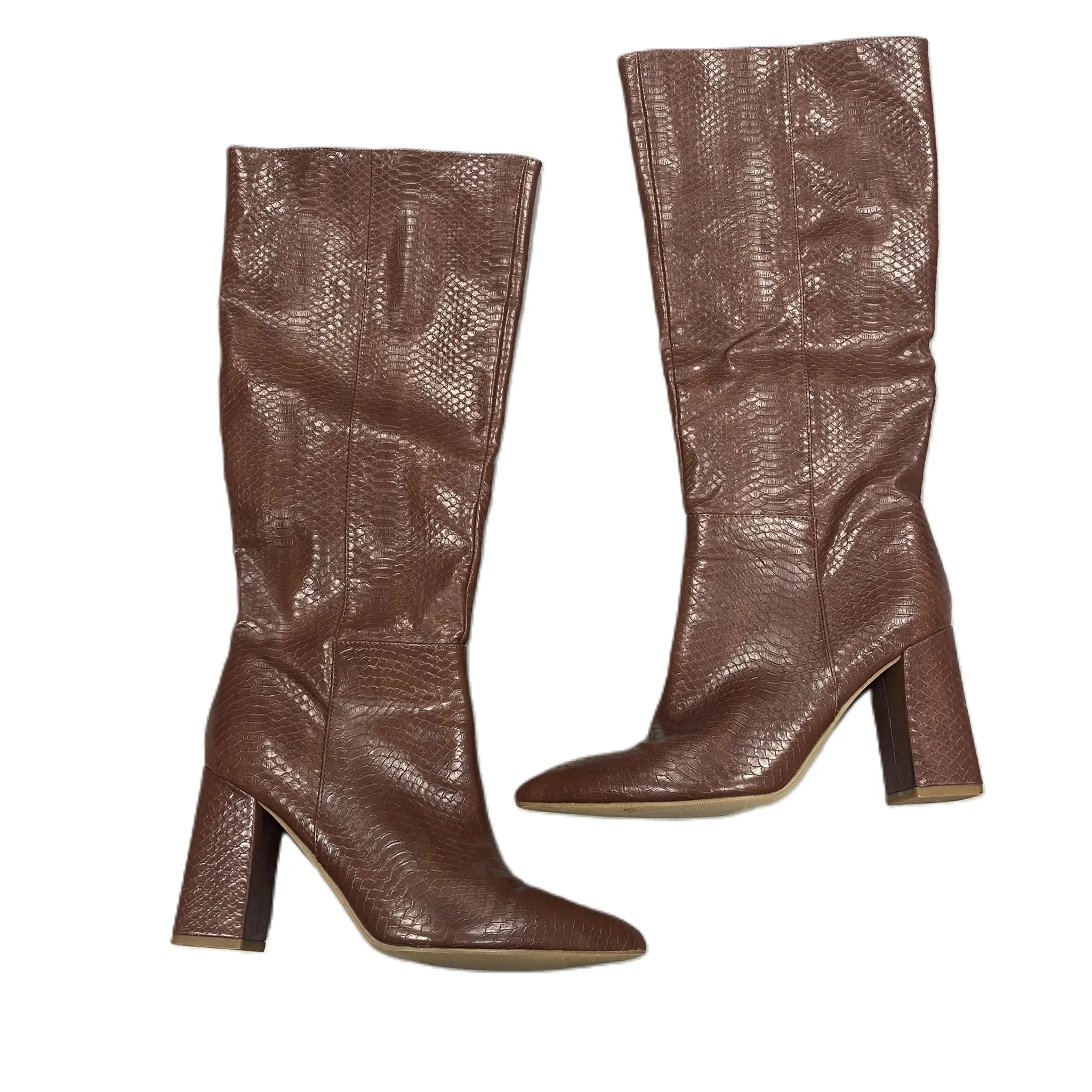 Boots Knee Heels By Madden Girl In Brown, Size: 7.5