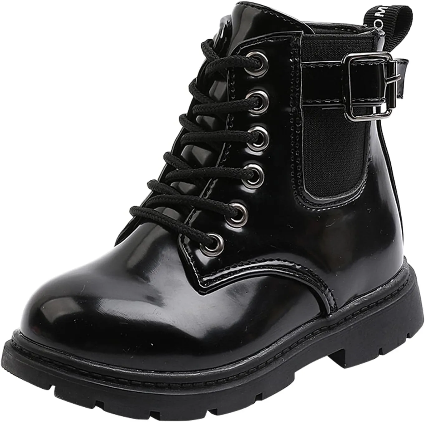 Boys Girls Waterpoor Ankle Boots Lace Up Mid Calf Fashion Boots Winter Warm Outdoor Leather Shoes Toddler Booties (B, 12-18 Months)