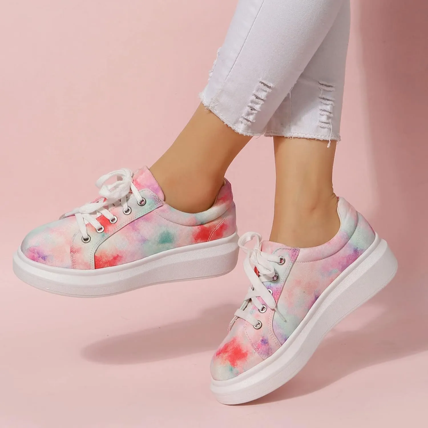 CsgrFagr Women Low Top Casual Walking Shoes Canvas Shoes Breathable Casual Sport Shoes Fashion Shoes Platform Summer Sandal (A, 6.5)