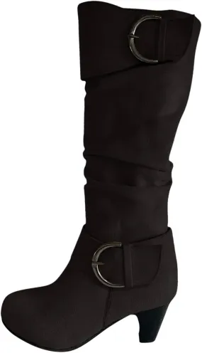 Ctreela Slouchy Women Biker Boots Knee High Motorcycle Fashion Western Boots Combat Riding Military Boots Wide Calf Booties