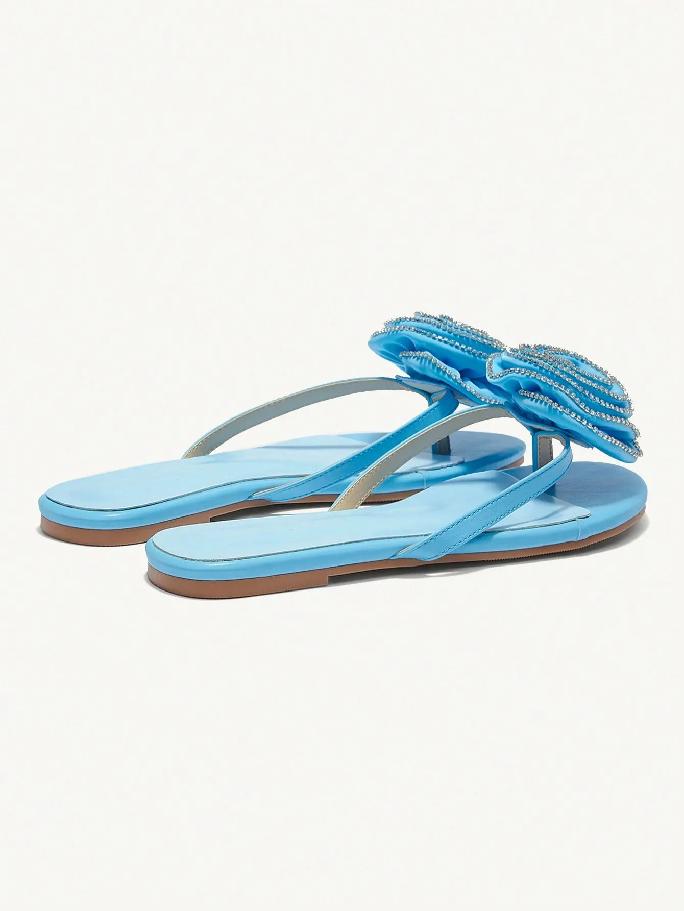 CUCCOO CHICEST Women's Comfortable Round Toe Floral Flat Sandals For Vacation Elegant Sandals