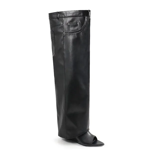 Denim Fold Over Jean Boots Mutto-13