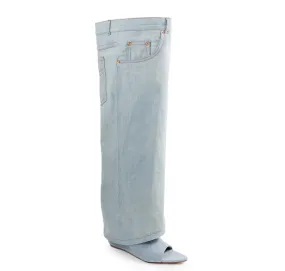 Denim Fold Over Jean Boots Mutto-13