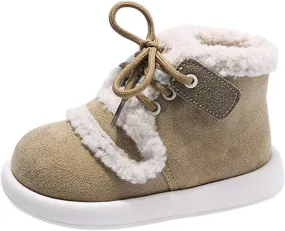 Fashion Winter Children Boots Boys and Girls Flat Ankle Boots High Top Cotton Wool for Warmth and Kid Girl Winter Boots