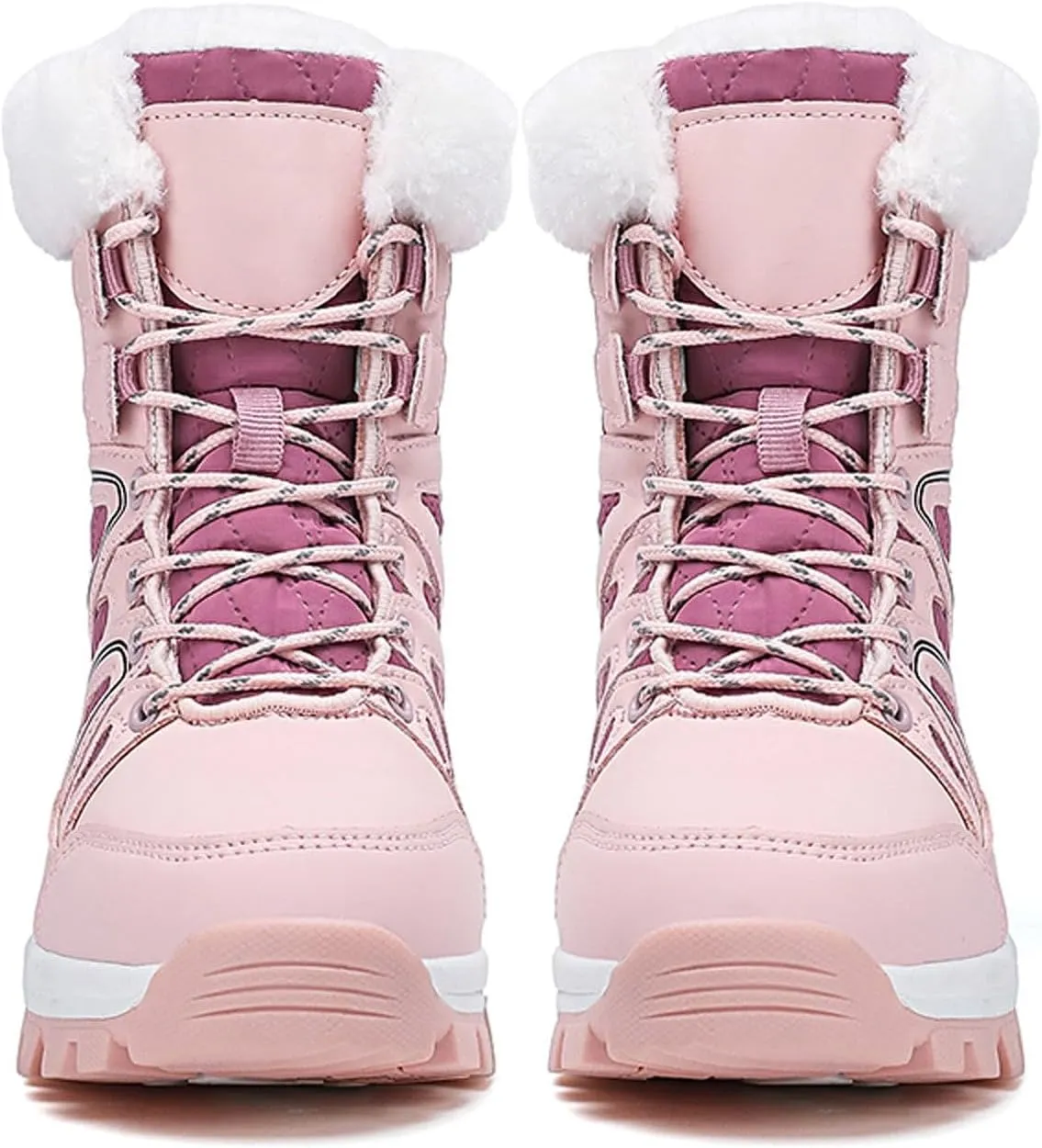 Fur Snow Boots For Women Wide Width Furry Boots Waterproof Ankle Boots Warm Winter Boots Mid-Calf Boots