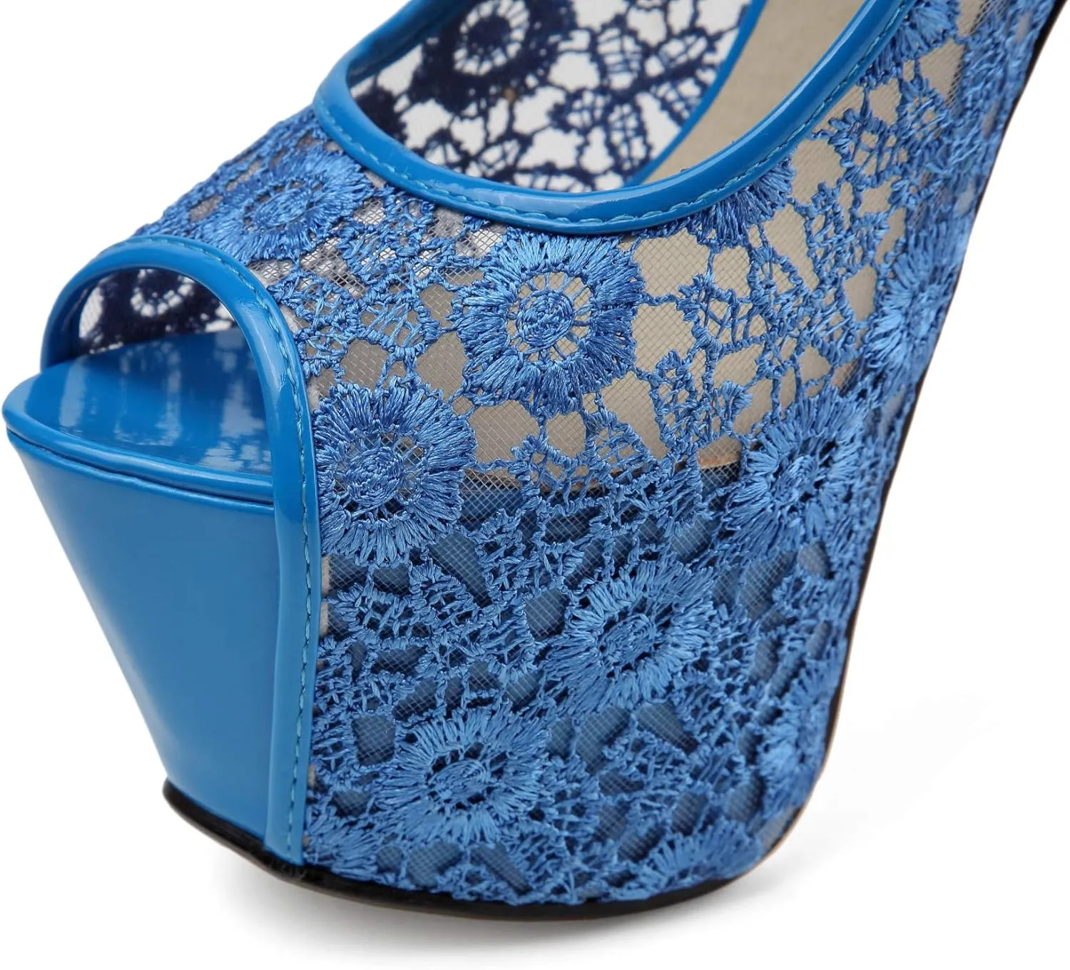 getmorebeauty Women's stripper Heels Sandals Lace Flower Strappy Hollow stiletto High Heels