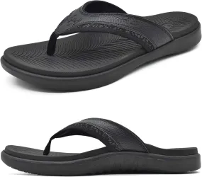 KuaiLu Mens Sport Flip Flops Comfort Orthotic Thong Sandals with Plantar Fasciitis Arch Support Outdoor Summer Beach Size 7~15
