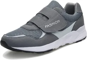 Leader Show Women's Elderly Casual Comfort Walking Shoe Safety Flats Non-Slip Hook & Loop Sneakers