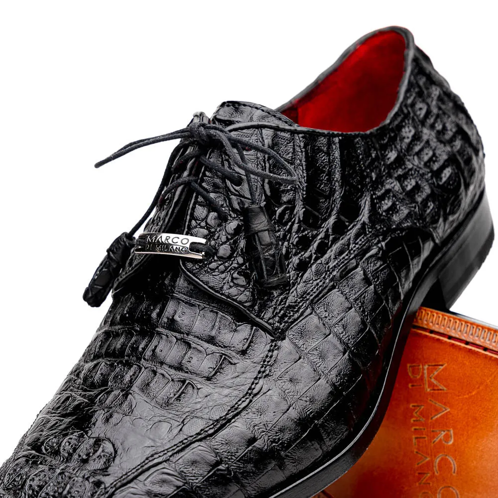 Marco Di Milano Apricena Caiman Fuscus and Leather Black
