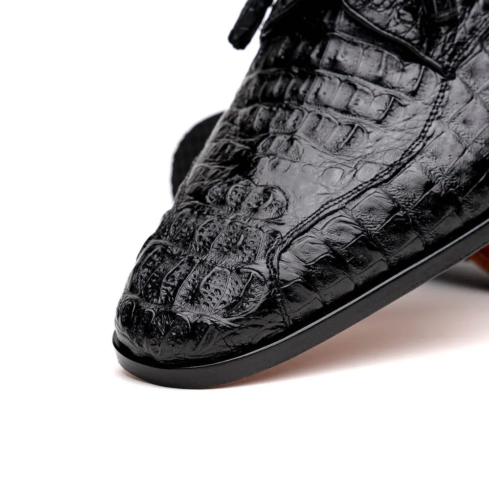 Marco Di Milano Apricena Caiman Fuscus and Leather Black