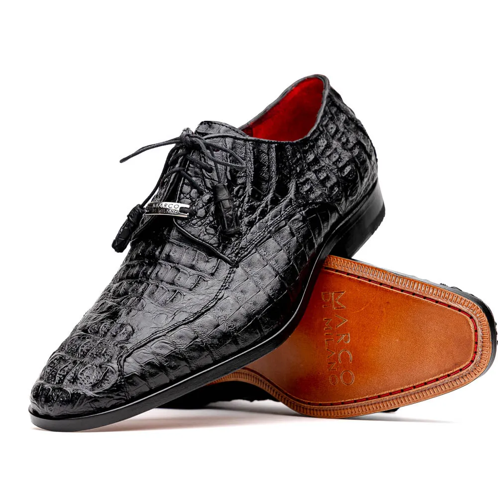 Marco Di Milano Apricena Caiman Fuscus and Leather Black