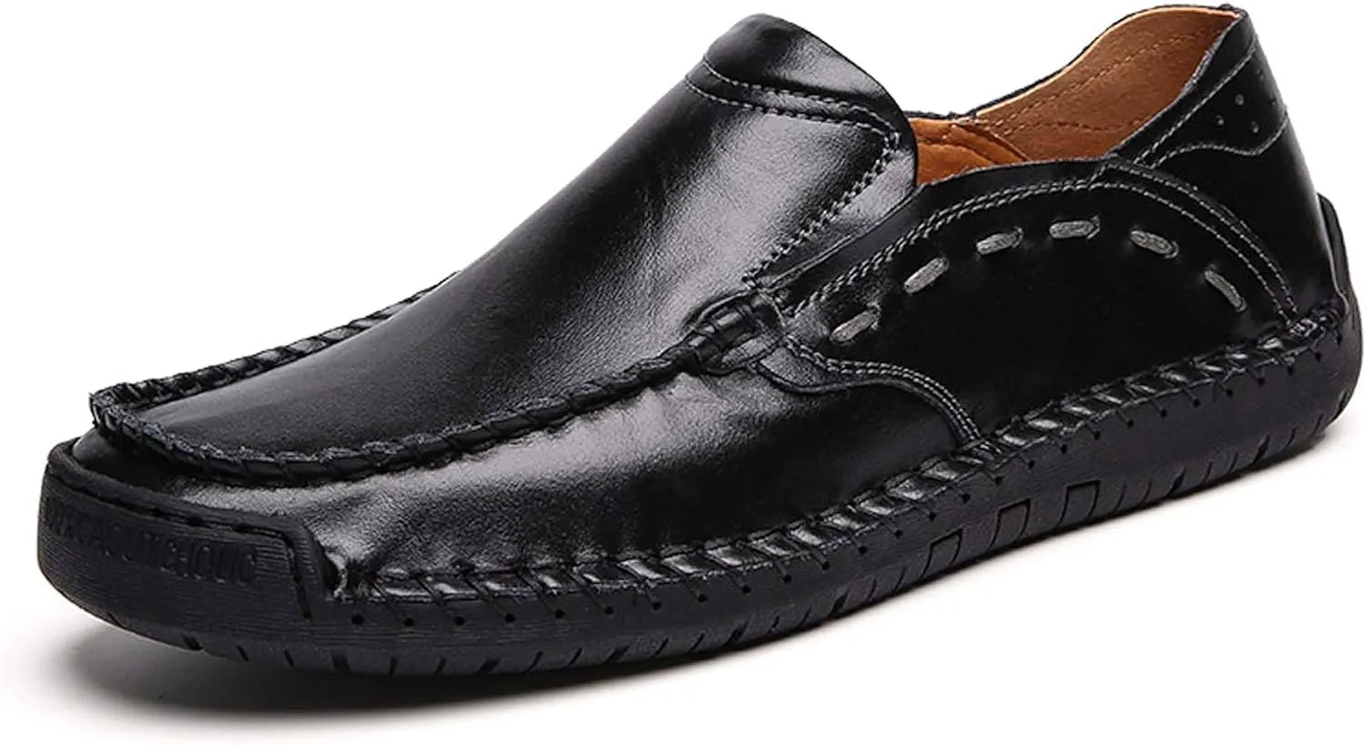 Men's Casual Loafers Fashion Walking Shoes Non-slip Driving Shoes Comfortable Cowhide Casual Shoes Business Office Shoes Outdoor Casual Sneakers