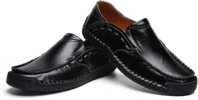 Men's Casual Loafers Fashion Walking Shoes Non-slip Driving Shoes Comfortable Cowhide Casual Shoes Business Office Shoes Outdoor Casual Sneakers
