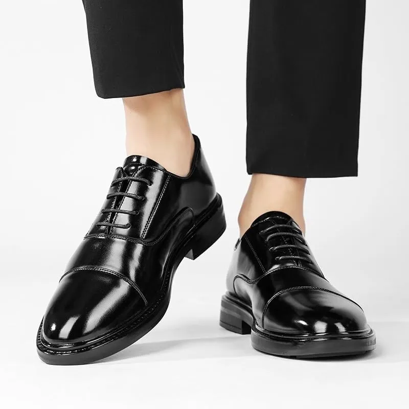 Men's Classic Dress Shoes, Oxfords Patent Leather Shoes for Men Lace Up Formal Leather Wedding Party Shoes