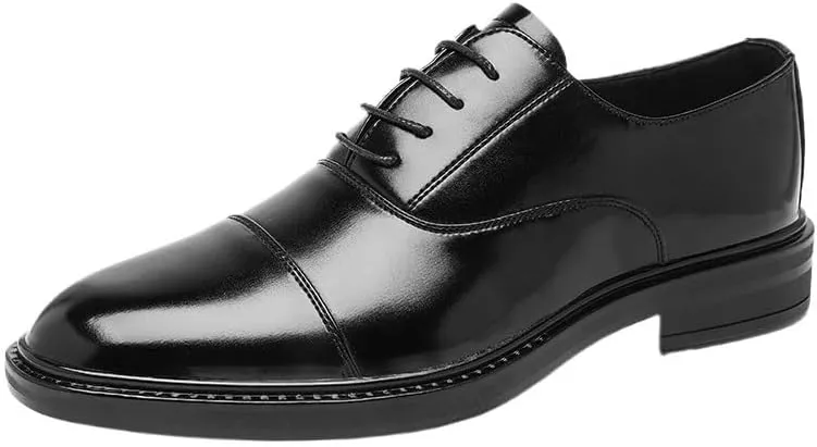 Men's Classic Dress Shoes, Oxfords Patent Leather Shoes for Men Lace Up Formal Leather Wedding Party Shoes