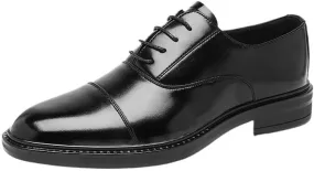 Men's Classic Dress Shoes, Oxfords Patent Leather Shoes for Men Lace Up Formal Leather Wedding Party Shoes