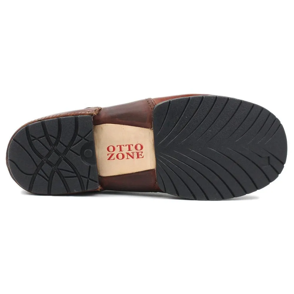 Men's Genuine Leather Red Brown Flat Shoes