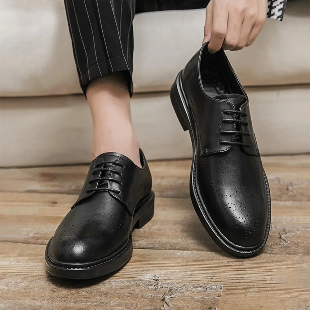 Men's Oxford Dress Shoes  Patent Leather Lace-Up Shoes for Business, Wedding, Party, Retro & Fashionable Leather Oxfords