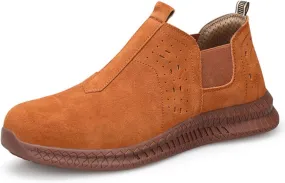 Mens Work Boots Steel Toe Cap Safety Trainers for Women Lightweight Anti Slip Safety Shoes for Women Industrial Factory Workplace (Color : Brown, Size : 5.5 US)