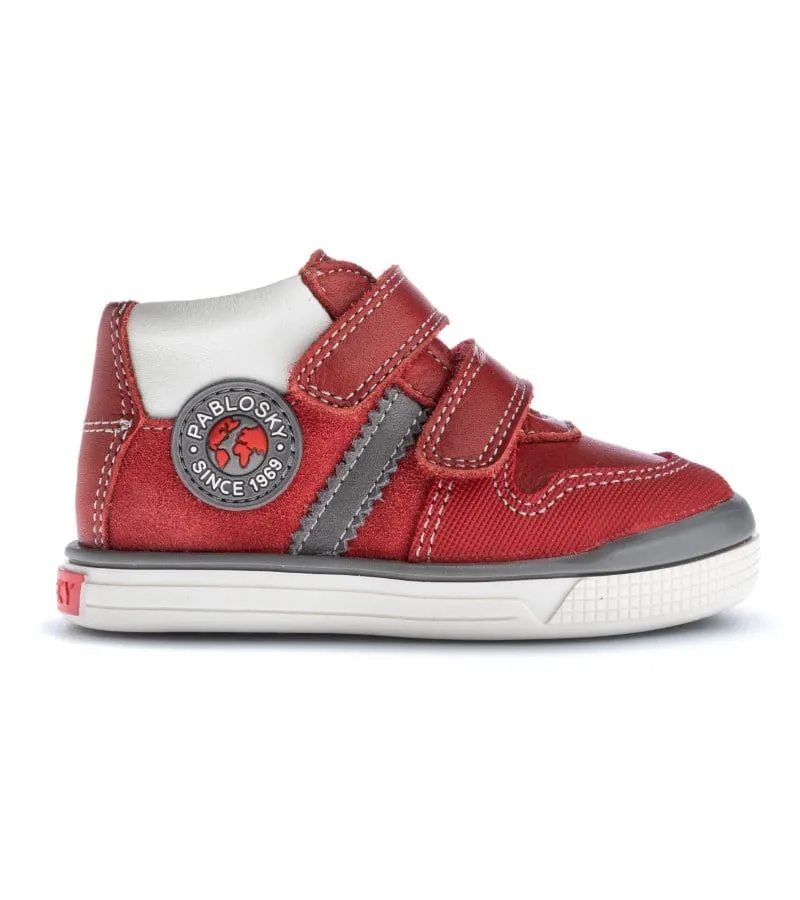 Pablosky Infant Boys Double Velcro Strap Leather Shoe - 035360