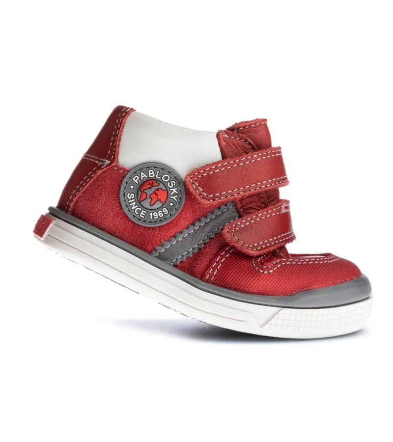 Pablosky Infant Boys Double Velcro Strap Leather Shoe - 035360