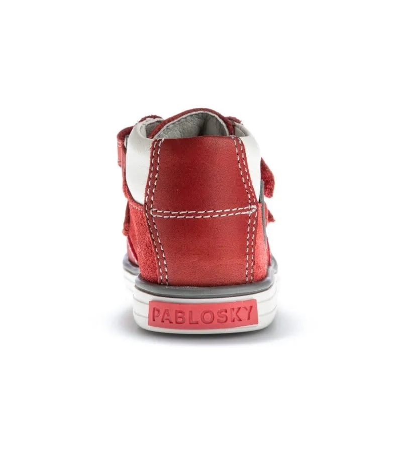 Pablosky Infant Boys Double Velcro Strap Leather Shoe - 035360