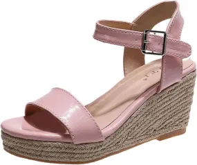 Platform Sandals Women Open Toe High Heels Wedge Sandal Ankle Buckle Strap Espadrilles Casual Summer Shoes Breathable Comfort Wear Office Work Dressy Footwear 2025 Fashion Walking Wedges