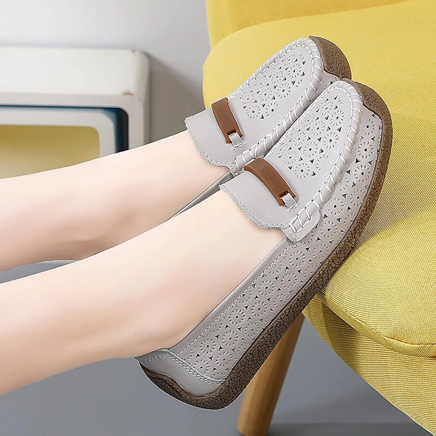 Slip On Women Comfort Walking Hollow Out Flat Loafers Casual Shoes Driving Loafers Walking Shoes Mens Casual Boot