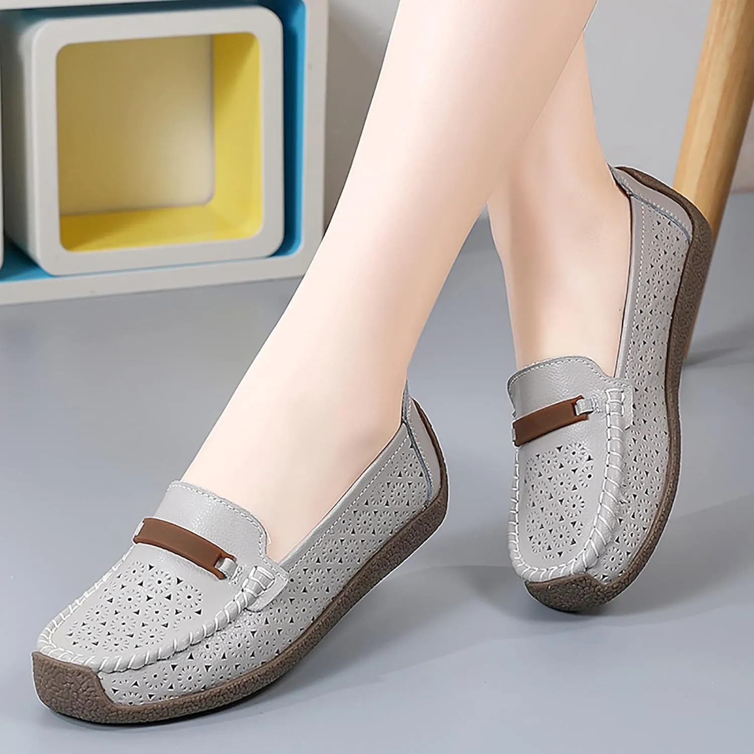 Slip On Women Comfort Walking Hollow Out Flat Loafers Casual Shoes Driving Loafers Walking Shoes Mens Casual Boot