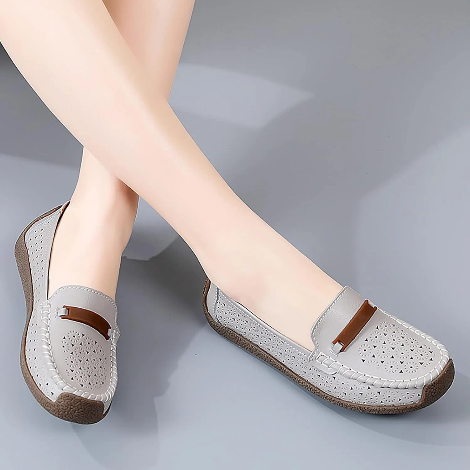 Slip On Women Comfort Walking Hollow Out Flat Loafers Casual Shoes Driving Loafers Walking Shoes Mens Casual Boot