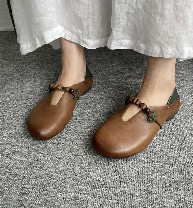 Women Leather Flat Shoes/1011