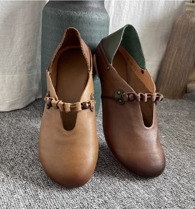 Women Leather Flat Shoes/1011