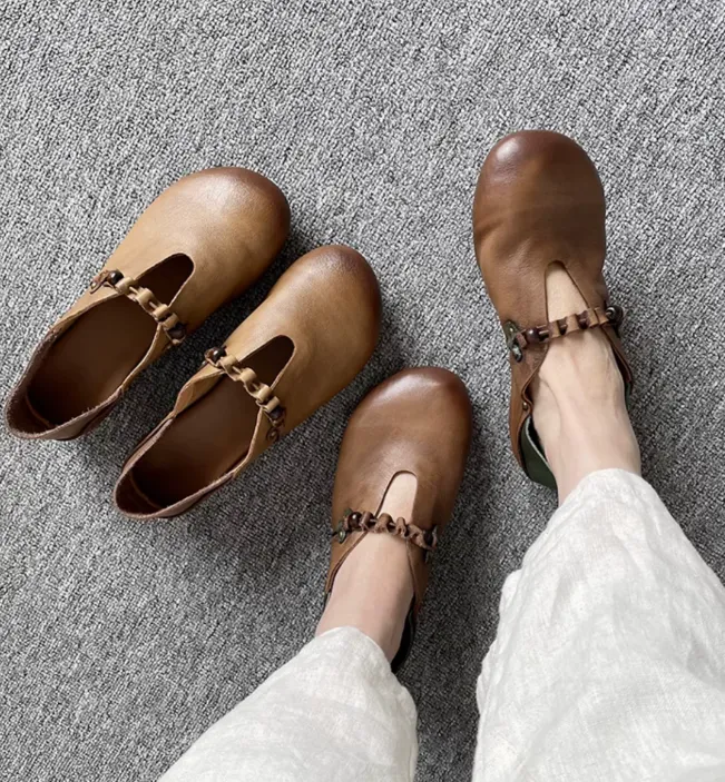 Women Leather Flat Shoes/1011
