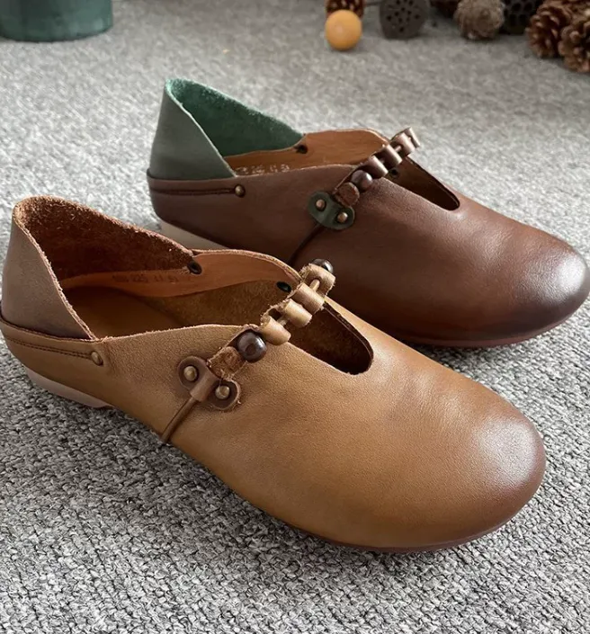 Women Leather Flat Shoes/1011