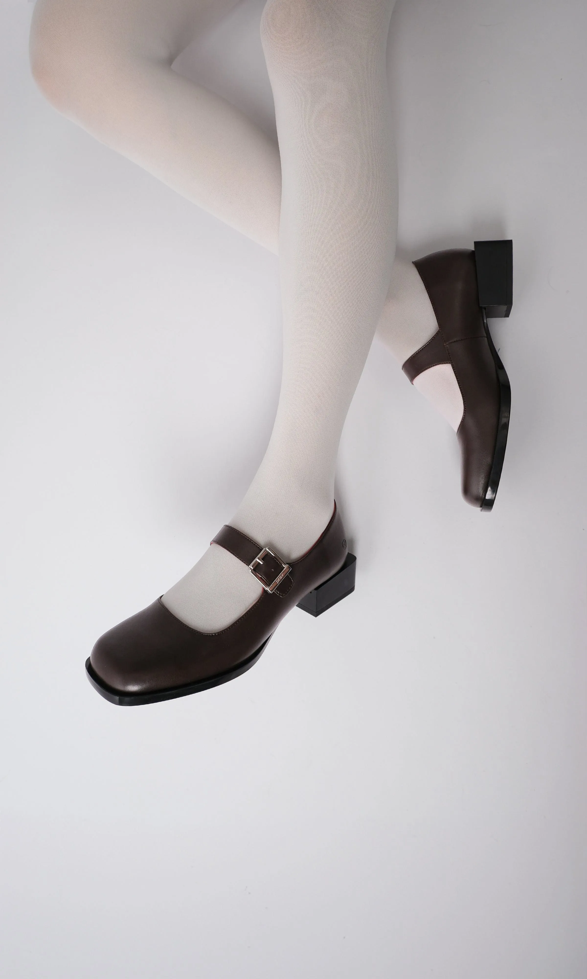 Women's Apple Leather Vegan Mary Jane Pumps | Brown