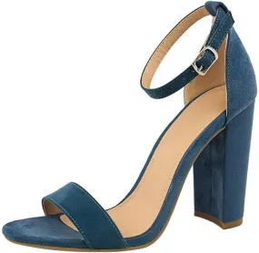 Women's High Chunky Heel Buckle Ankle Strap Sandals Chunky Block High Heel Sexy Dress Formal Party Sandal