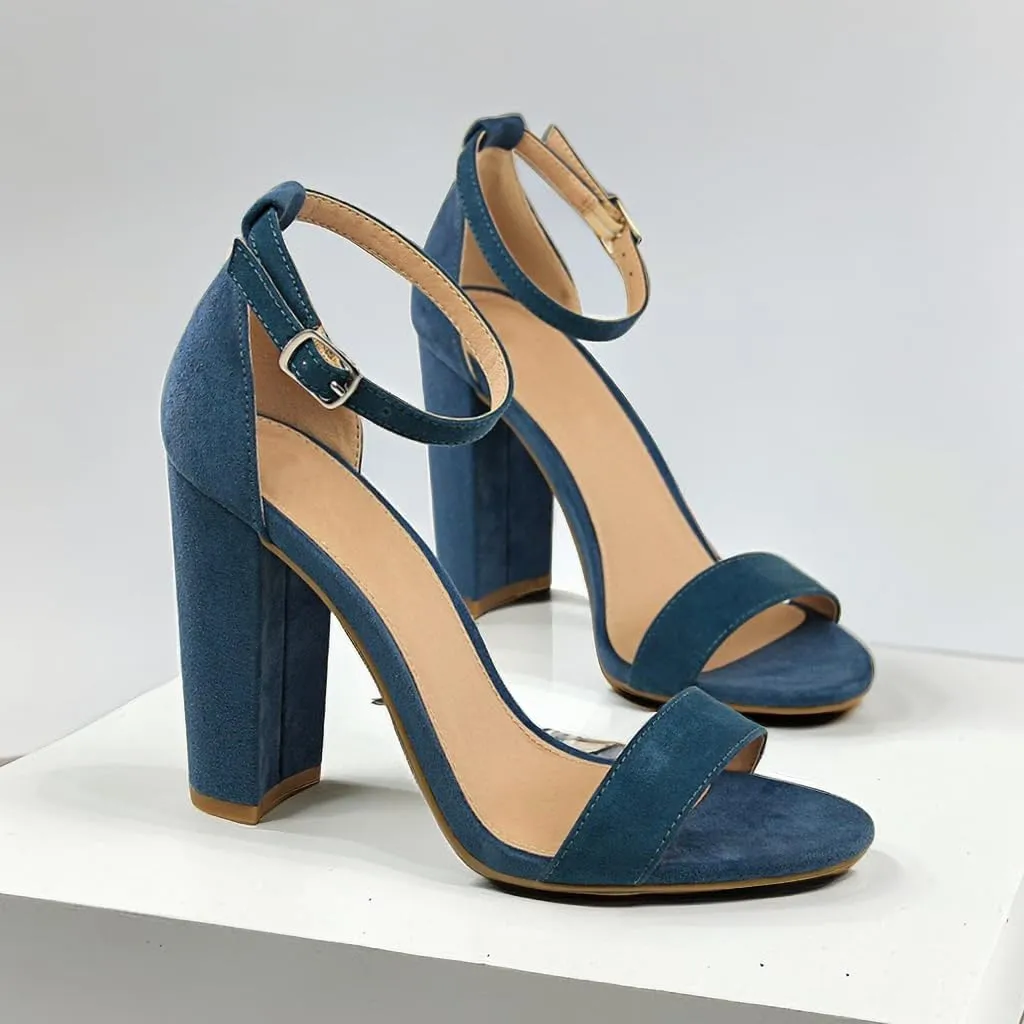 Women's High Chunky Heel Buckle Ankle Strap Sandals Chunky Block High Heel Sexy Dress Formal Party Sandal