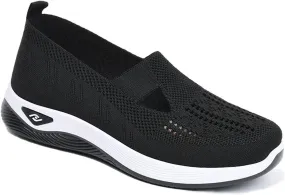 Women's Orthopedic Athletic Walking Shoes Slip On Casual Moderatearch Support Mesh-Comfortable Workout Sneakers