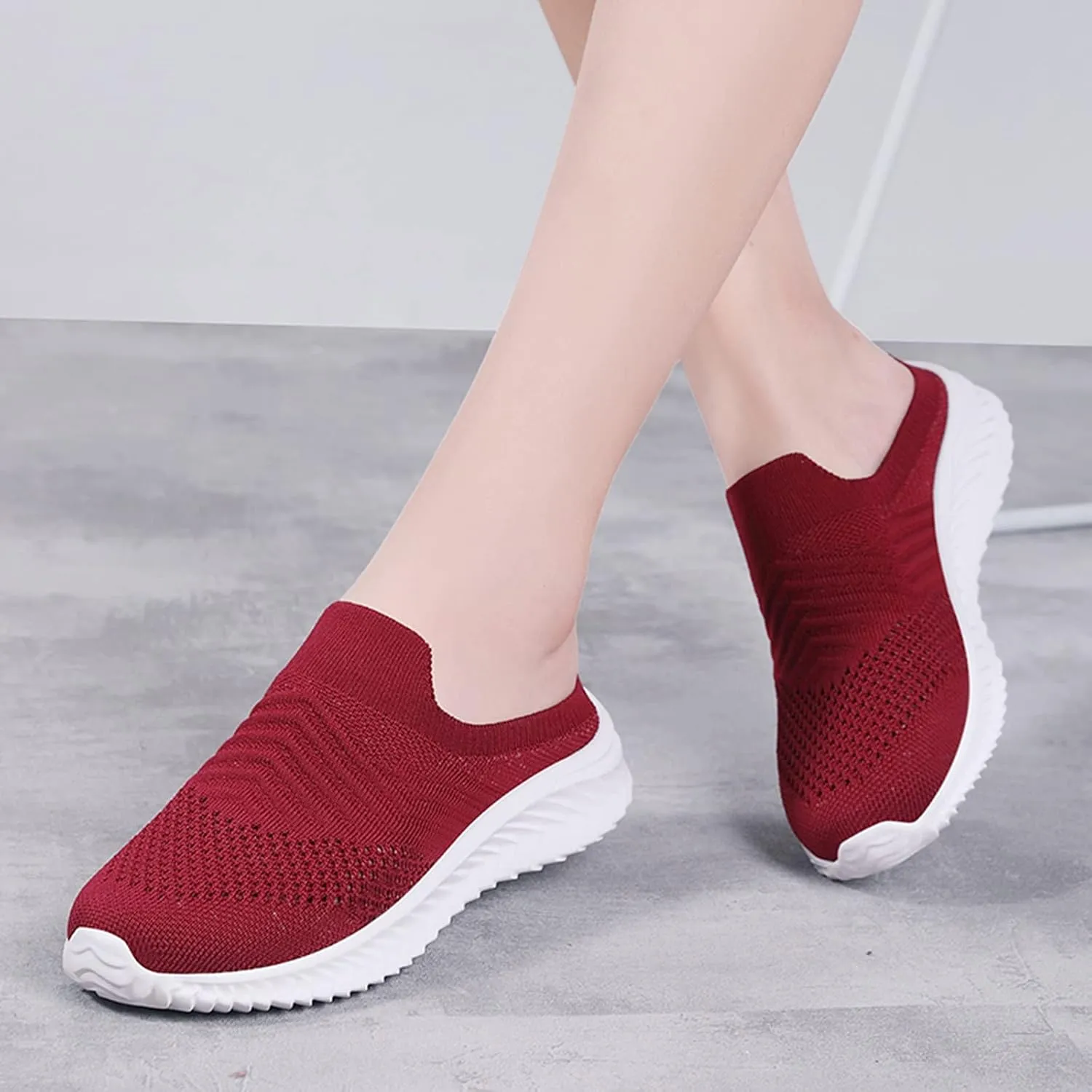 Womens Summer Breathable Mesh Slippers Mens Casual Shoes Walking Men's Casual Dress Shoes Men's Fashion Sneakers White Tennis Shoe Loafers Casual Slip On