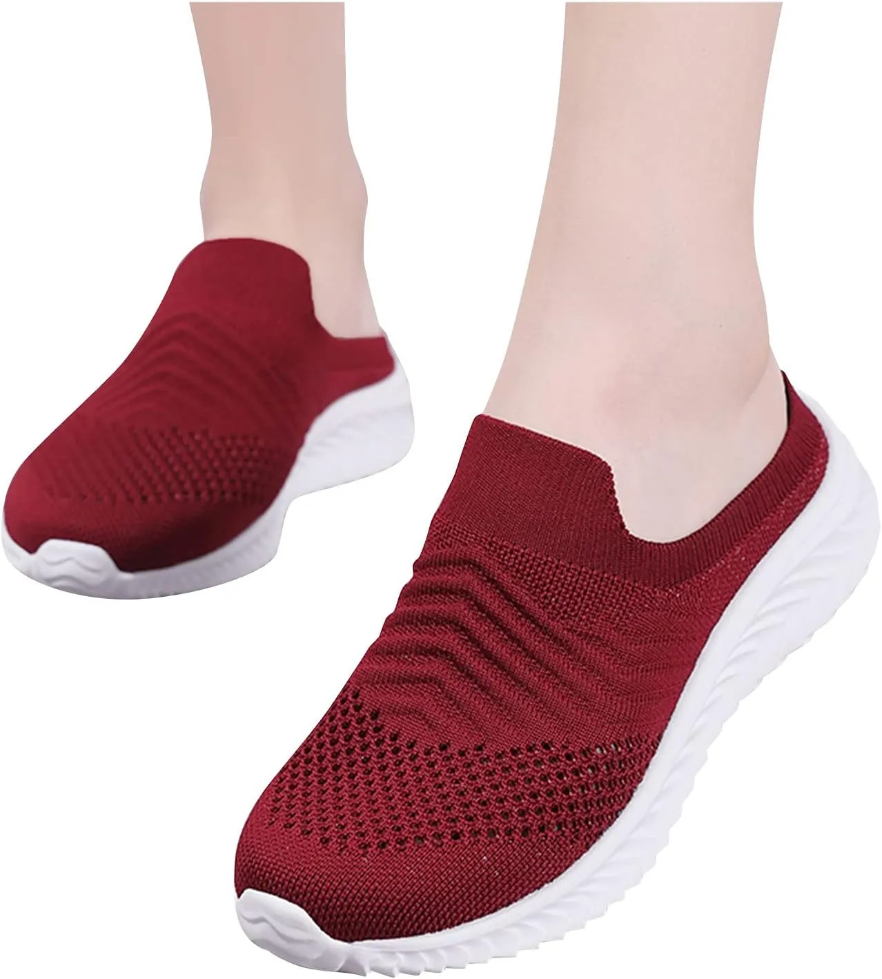 Womens Summer Breathable Mesh Slippers Mens Casual Shoes Walking Men's Casual Dress Shoes Men's Fashion Sneakers White Tennis Shoe Loafers Casual Slip On
