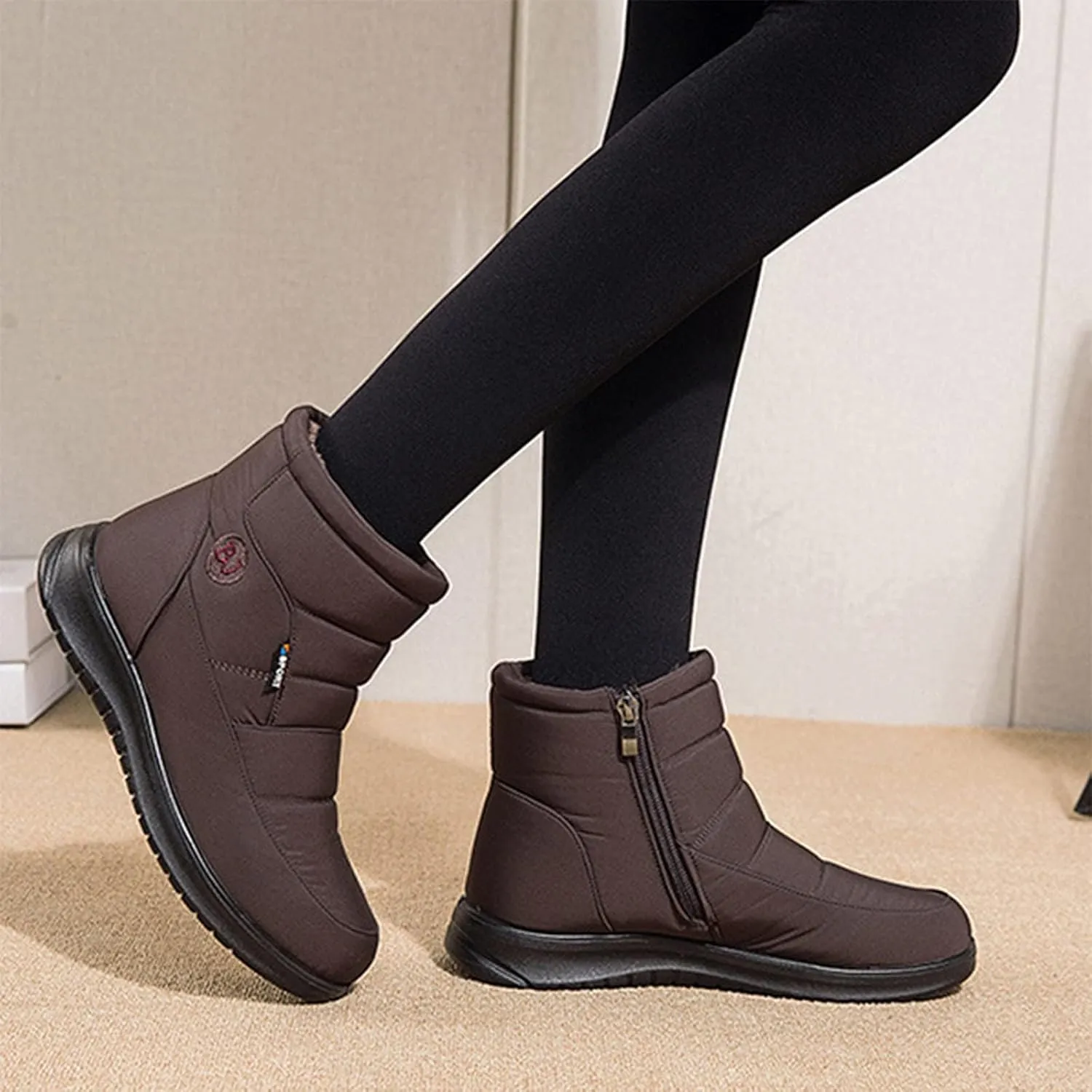 ZBYY Womens Warm Fur Lined Winter Snow Boots Waterproof Ankle Boots Outdoor Booties Comfortable Shoes for Women
